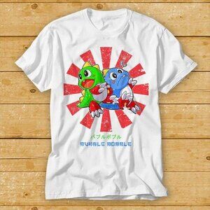 Bubble Bobble Inspired T-Shirt | Cute Retro Dinosaur Graphic Tee | Japanese Arca